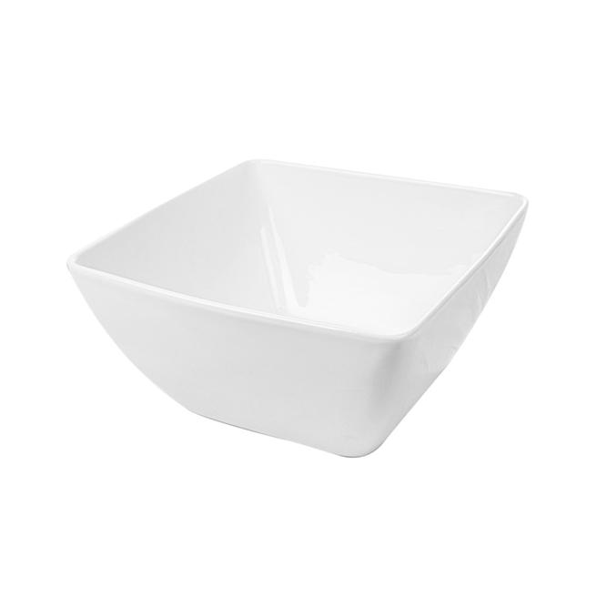 BOL CUADRADO DE PORCELANA BLANCA - 23x23x12 CM