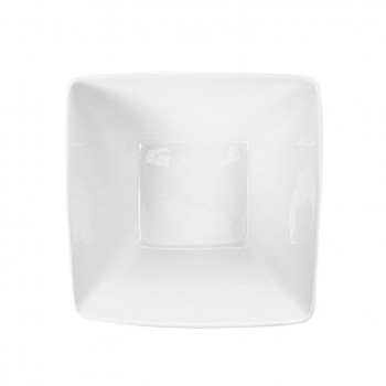BOL CUADRADO DE PORCELANA BLANCA - 23x23x12 CM