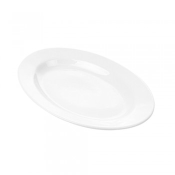 PACK 12 FUENTES OVALADAS DE PORCELANA BLANCA COLECCIÓN MONARCH - 30,5x19 CM