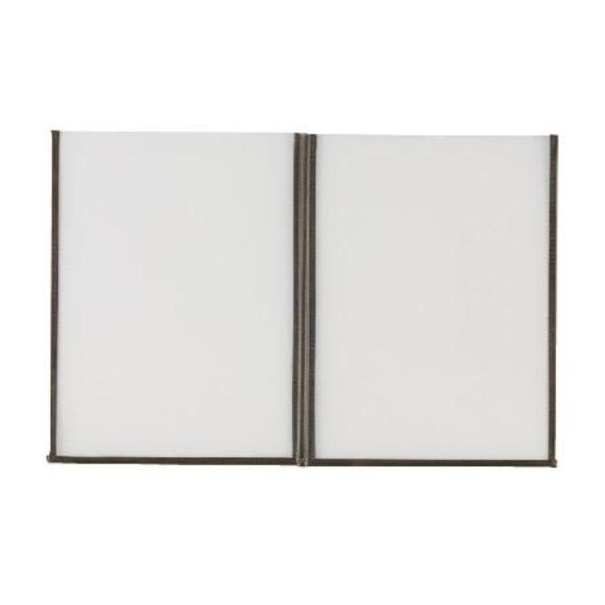 FUNDA DINA4 TRANSPARENTES CON RIBETE MARRÓN PARA MENÚ 2 CUERPOS / 4 PÁGINAS - 48x33 CM