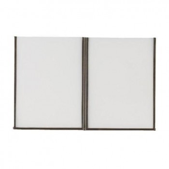 FUNDA DINA4 TRANSPARENTES CON RIBETE MARRÓN PARA MENÚ 2 CUERPOS / 4 PÁGINAS - 48x33 CM