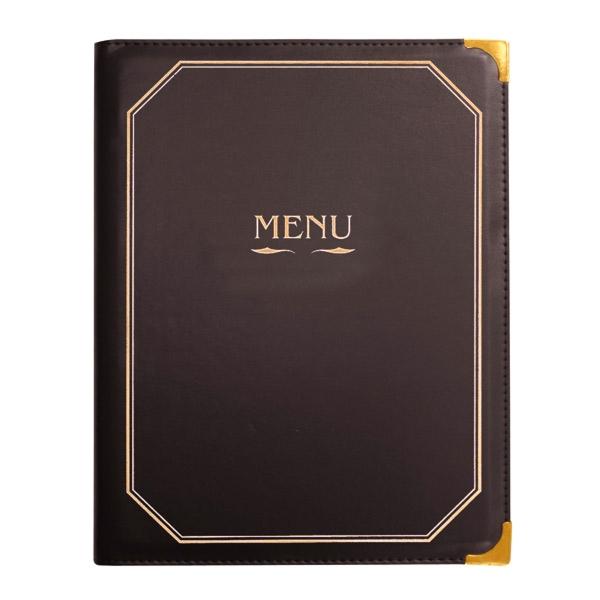 CARTA PARA MENÚ DIN A4 DE 8 PAGINAS MARRÓN - 25,5x33 CM