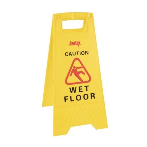 SEÑAL ADVERTENCIA 2 CARAS CAUTION-PRECAUCIÓN SUELO MOJADO - 30x63 CM