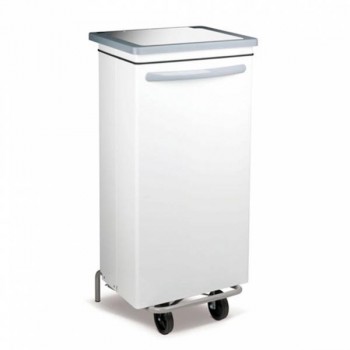 CUBO MÓVIL A PEDAL COLOR BLANCO - 100 L