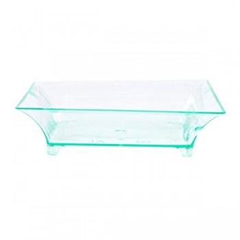 PLATO CUADRADO TRANSPARENTE VERDE AGUA PARA SNACKDISH - 6,3x6,3x1,5 CM