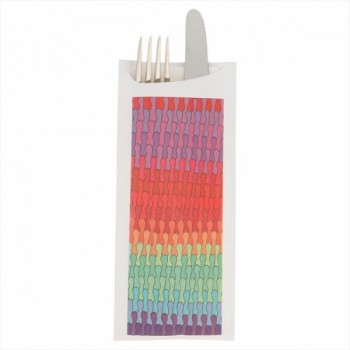 BOLSA COLORAMA PARA CUBIERTOS JUST IN TIME CON SERVILLETA AIRLAID PLEGADA - 33x33
