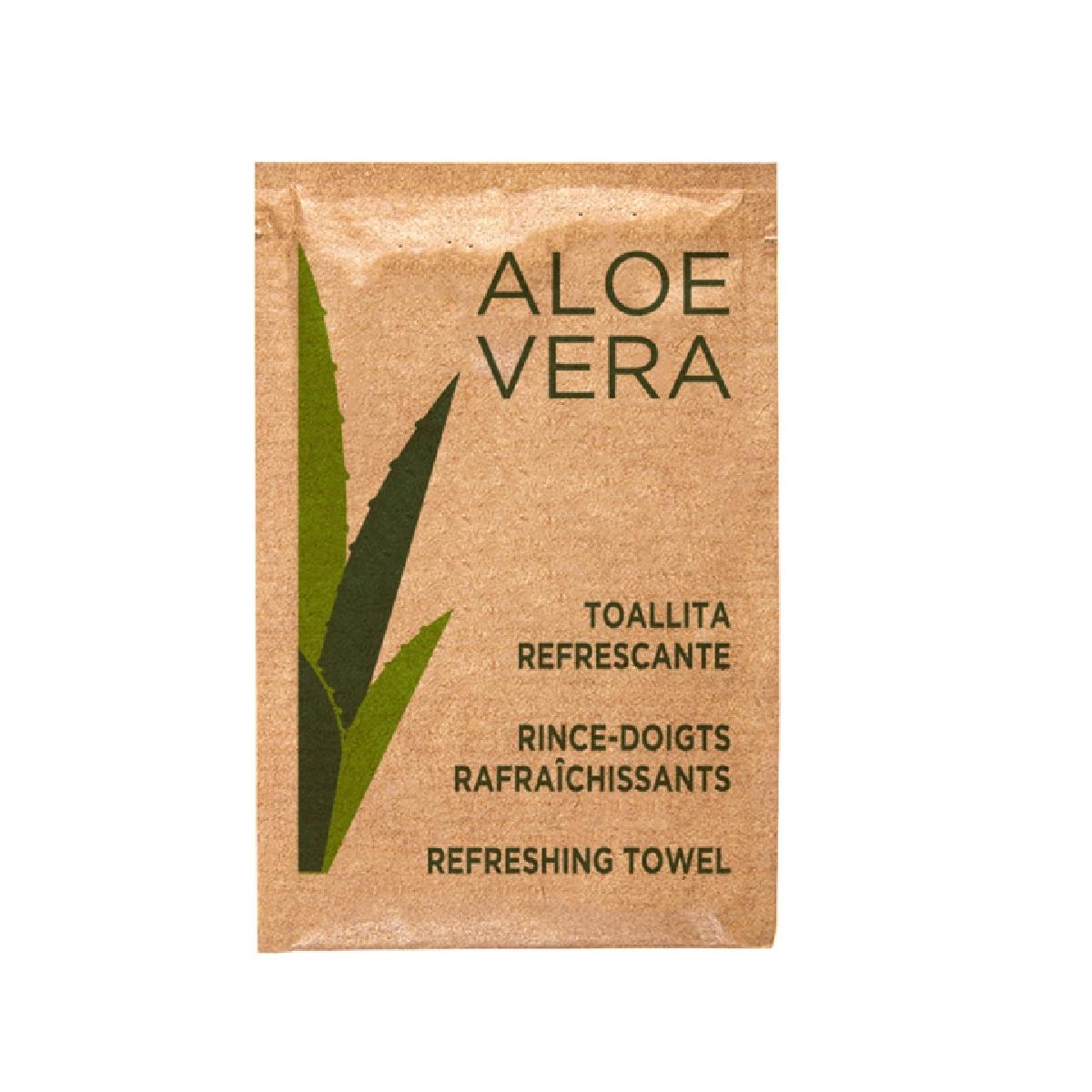 TOALLITA LIMPIADORA REFRESCANTE DE ALOE VERA - 14x20/6x8 CM