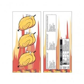 BOLSA PAPEL LAMINADA PARA 1/2 POLLO - 13+7,5x28 CM