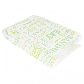 BOLSA PAPEL ANTIGRASA PARA HAMBURGUESA GRANDE PAROLE VERDE - 14+7x22 CM