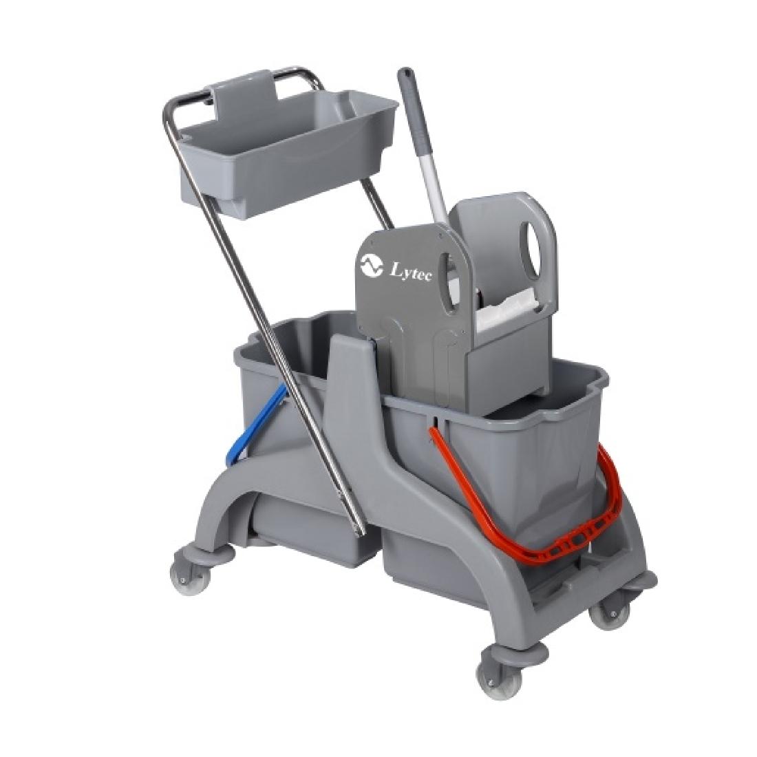 SISTEMA CUBO DE FREGADO INDUSTRIAL ECOCLEAN CON PRENSA DOBLE Y CESTA - 2x18 L