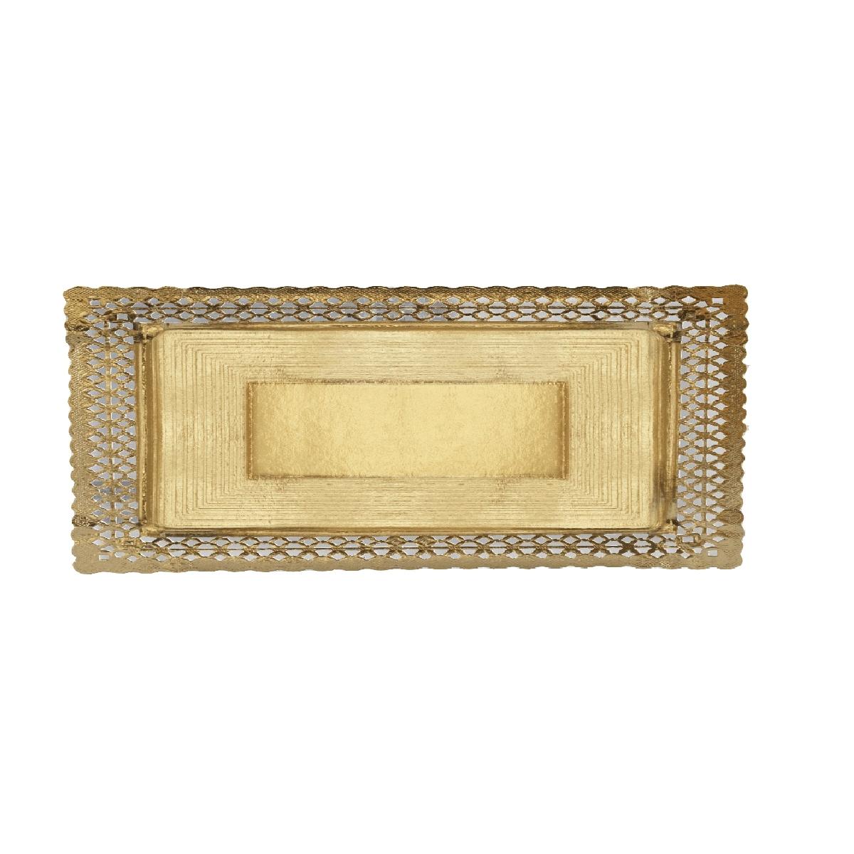 BANDEJA BLONDA CARTÓN DORADA PARA PASTELERÍA PARA BRAZO GITANO - 14x38 CM