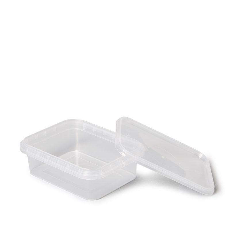 ENVASE RECTANGULAR TRANSPARENTE CIERRE DE SEGURIDAD - 220 ML (704 Unidades)