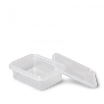ENVASE RECTANGULAR TRANSPARENTE CIERRE DE SEGURIDAD - 220 ML