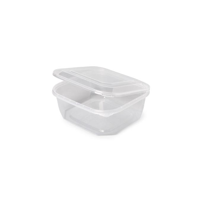 ENVASE CUADRADO CON TAPA BISAGRA Y PRECINTO DE SEGURIDAD - 375 ML (400 Unidades)
