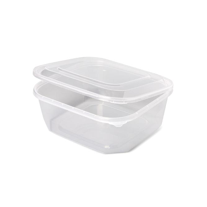 ENVASE CUADRADO CON TAPA BISAGRA Y PRECINTO DE SEGURIDAD - 1 L (300 Unidades)