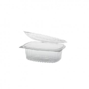 ENVASE TRANSPARENTE CON TAPA DE BISAGRA - 375 ML