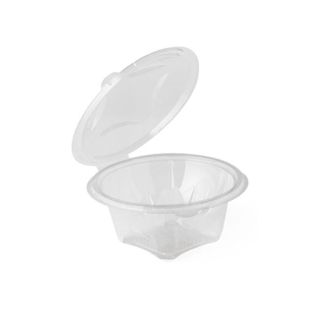 ENVASE REDONDO CON TAPA BISAGRA TRANSPARENTE - 750 ML (400 Unidades)