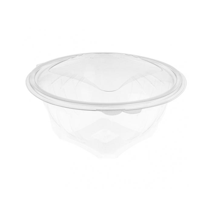 ENVASE REDONDO TRANSPARENTE CON TAPA BISAGRA - 1,5 L (300 Unidades)