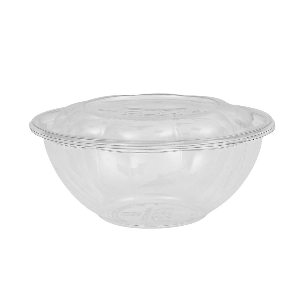COMBO DE ENSALADERA CON TAPA TRANSPARENTES DE PLA COMPOSTABLES - 540 ML (150 Unidades)