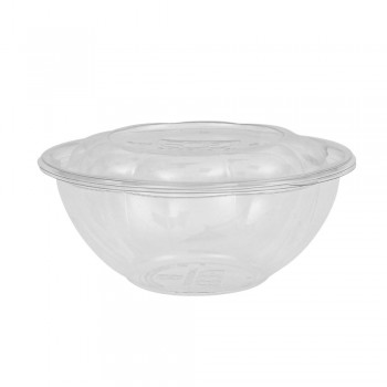 COMBO DE ENSALADERA CON TAPA TRANSPARENTES DE PLA COMPOSTABLES - 540 ML