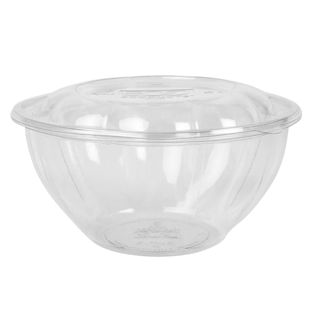 COMBO DE ENSALADERA CON TAPA TRANSPARENTES DE PLA COMPOSTABLES - 960 ML (150 Unidades)
