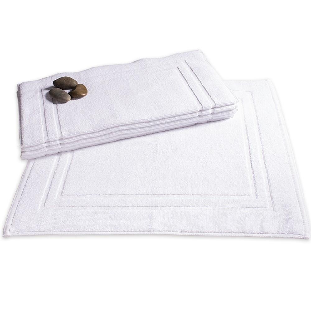 TOALLA ALFOMBRÍN DE ALGODÓN BLANCO CON RIZO - 50x60 CM