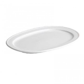 BANDEJA OVALADA DE PORCELANA BLANCA COLECCIÓN WEI - 33x24x3 CM
