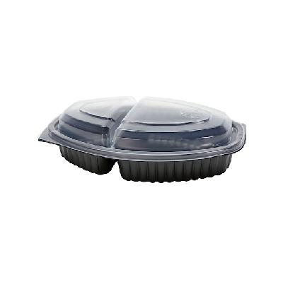 BASE NEGRA OVALADA HOTMEAL DE 2 COMPARTIMENTOS - 310+210 ML (500 Unidades)