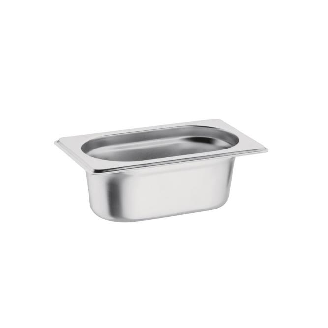 CUBETA GASTRONORM ACERO INOXIDABLE MARCA VOGUE GN1/9 - 0,8 L