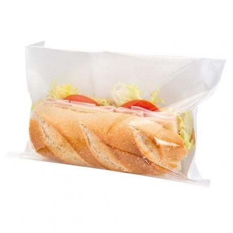 BOLSA BLANCA KRAFT CON VENTA PARA BOCADILLO - 21x16+14 CM (500 Unidades)