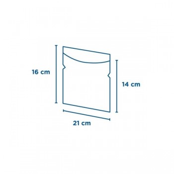 BOLSA BLANCA KRAFT CON VENTA PARA BOCADILLO - 21x16+14 CM