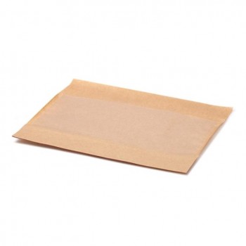 BOLSA KRAFT CON VENTANA - 14x16/12+3 CM