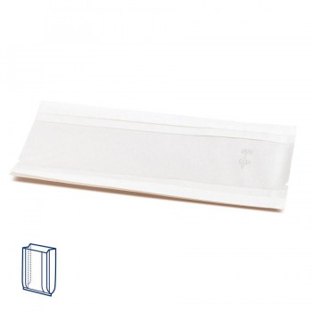 BOLSA PAPEL BLANCA CON VENTANA - 9+5x17 CM