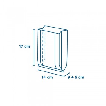 BOLSA PAPEL BLANCA CON VENTANA - 9+5x17 CM