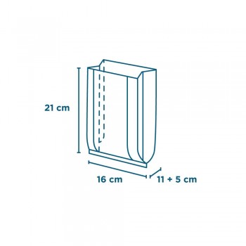 BOLSA PAPEL CON VETANA - 11+5x21 CM