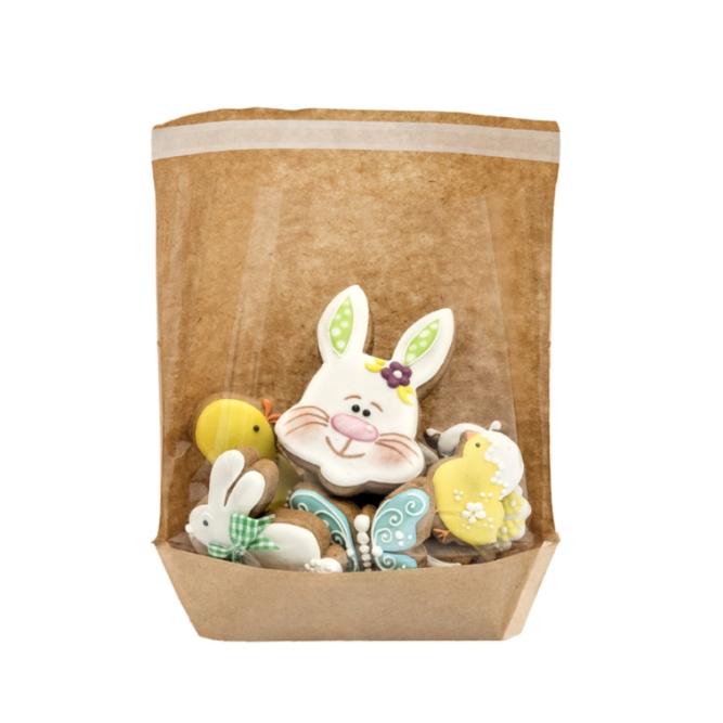 BOLSA DE PAPEL KRAFT LAMINADA TURTLE PACK CON AUTOCIERRE - 20x24/21+3,5 CM