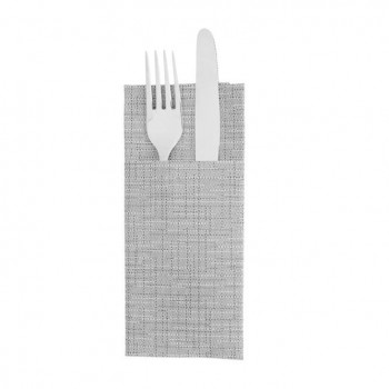 SERVILLETA GRIS GRAFITO DOBLADO CANGURO AIRLAID COTTON - 33x40 CM