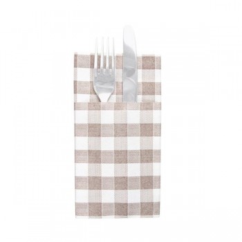 SERVILLETA LIKE LINEN CON PLEGADO CANGURO CUADRO VICHY - 40x40 CM