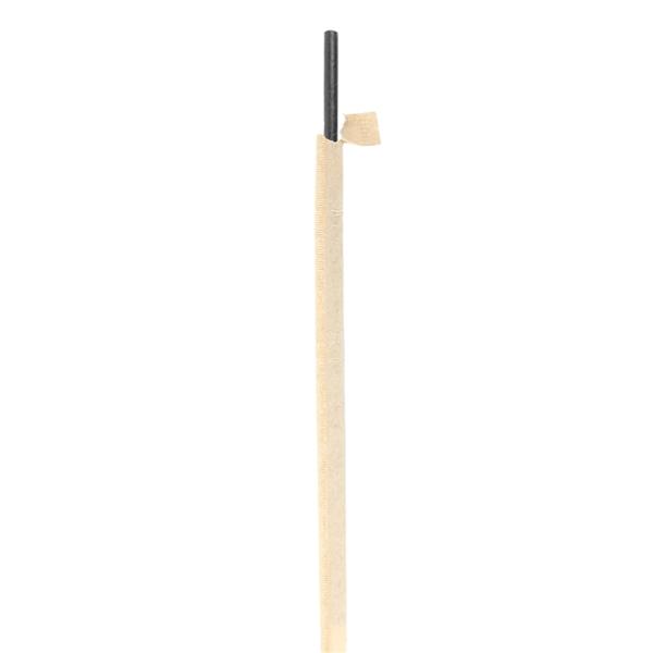CANUTILLO NEGRO RECTO DE PAPEL ENFUNDADO INDIVIDUALMENTE - 20 CM