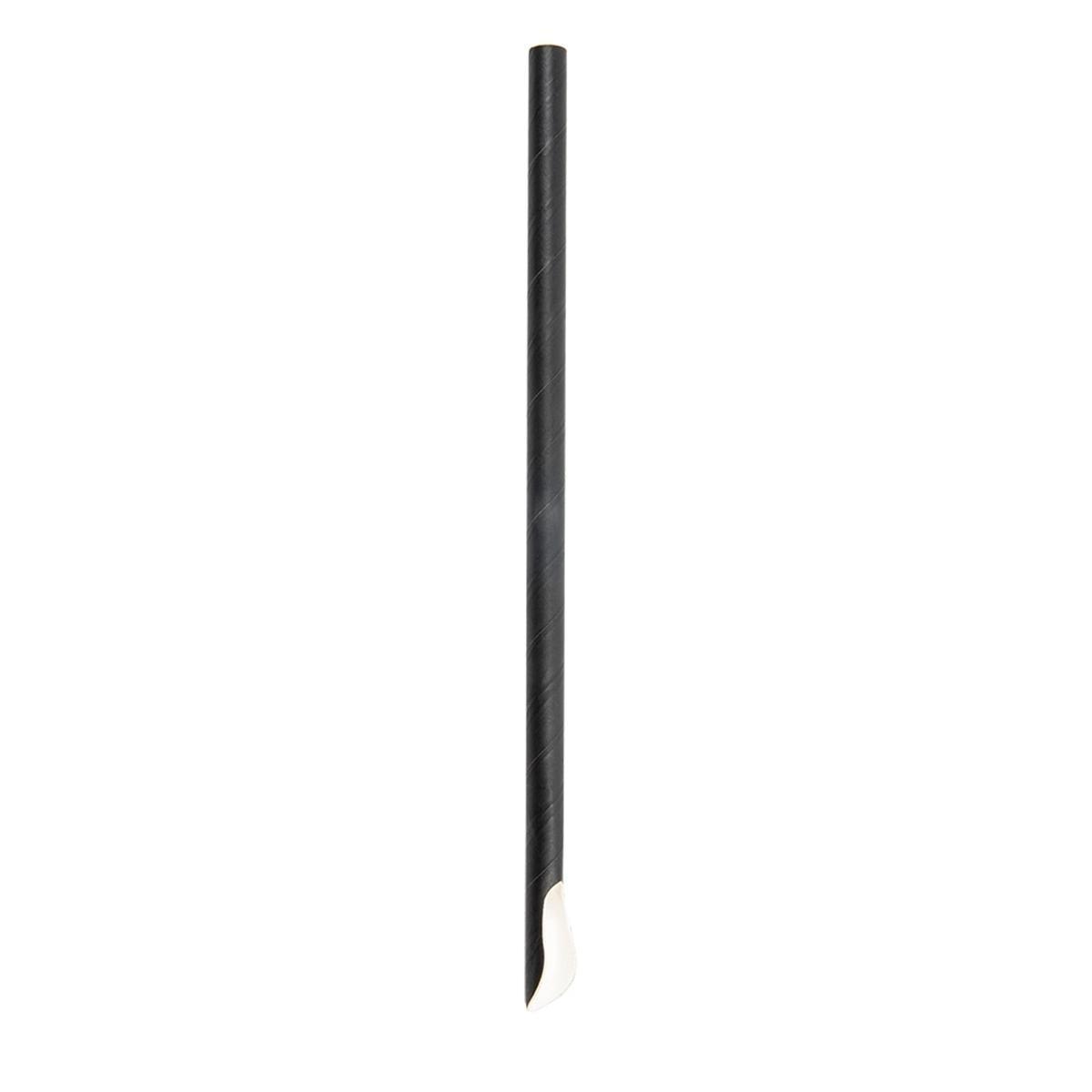 CANUTILLO DE PAPEL NEGRO CON PALA - 21 CM