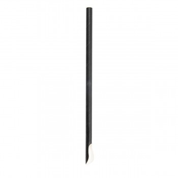 CANUTILLO DE PAPEL NEGRO CON PALA - 21 CM