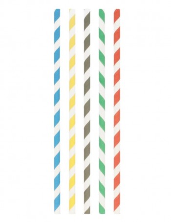 CANUTILLOS PAPELS RAYADOS DE COLORES SURTIDOS - 6 CM