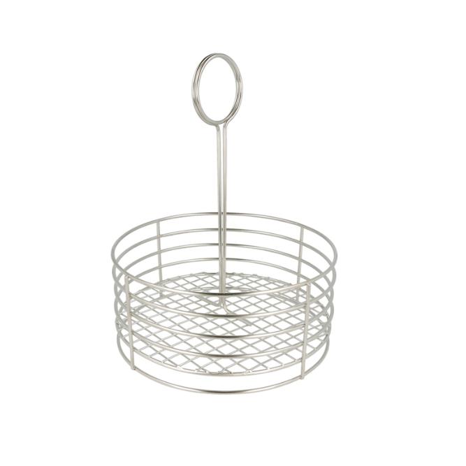CADDY PORTACONDIMENTOS REDONDO EN ACERO INOXIDABLE - 19x24 CM