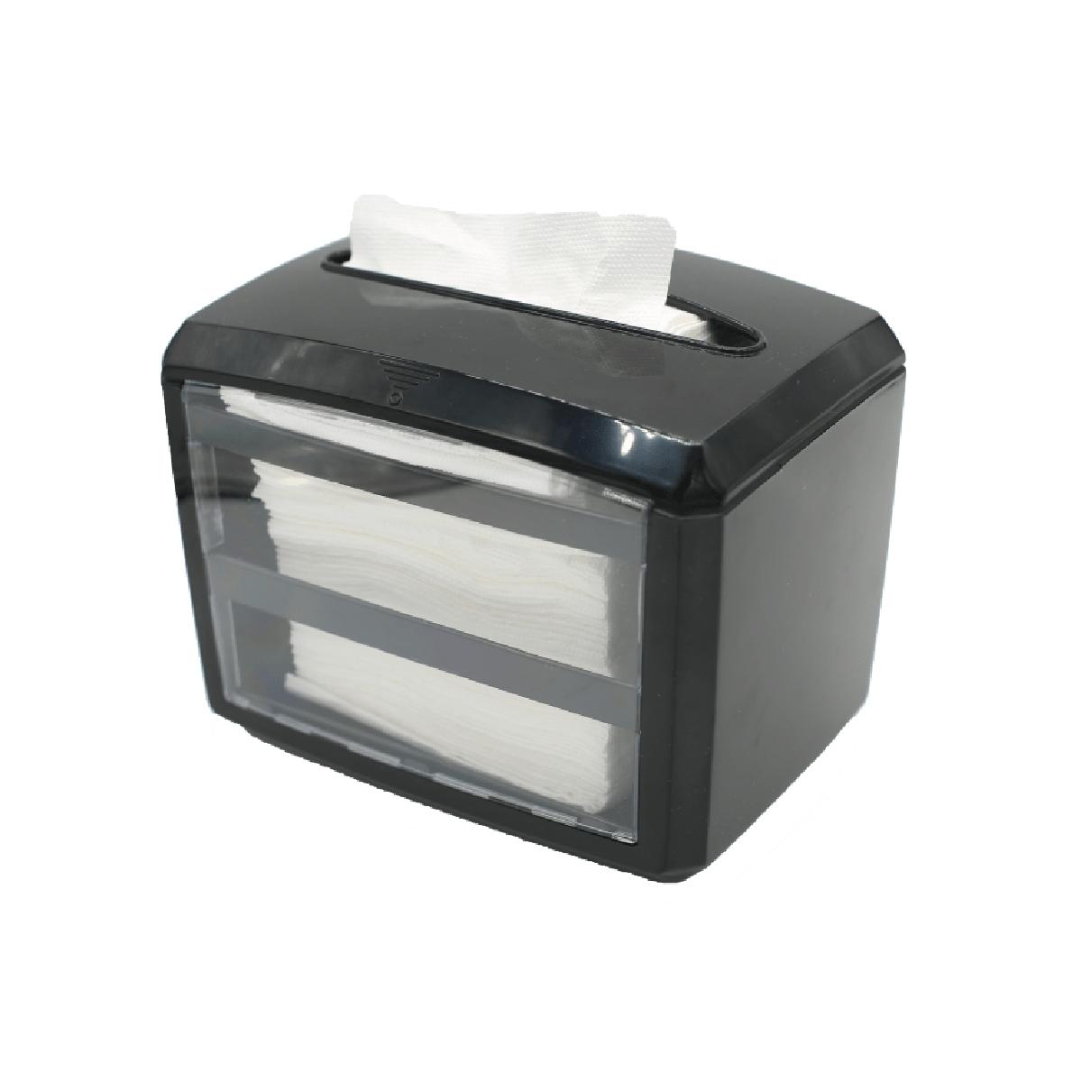 SERVILLETERO NEGRO SOBREMESA PARA SERVILLETA INTERPLEGADA XL - 14,8x19,4x14 CM