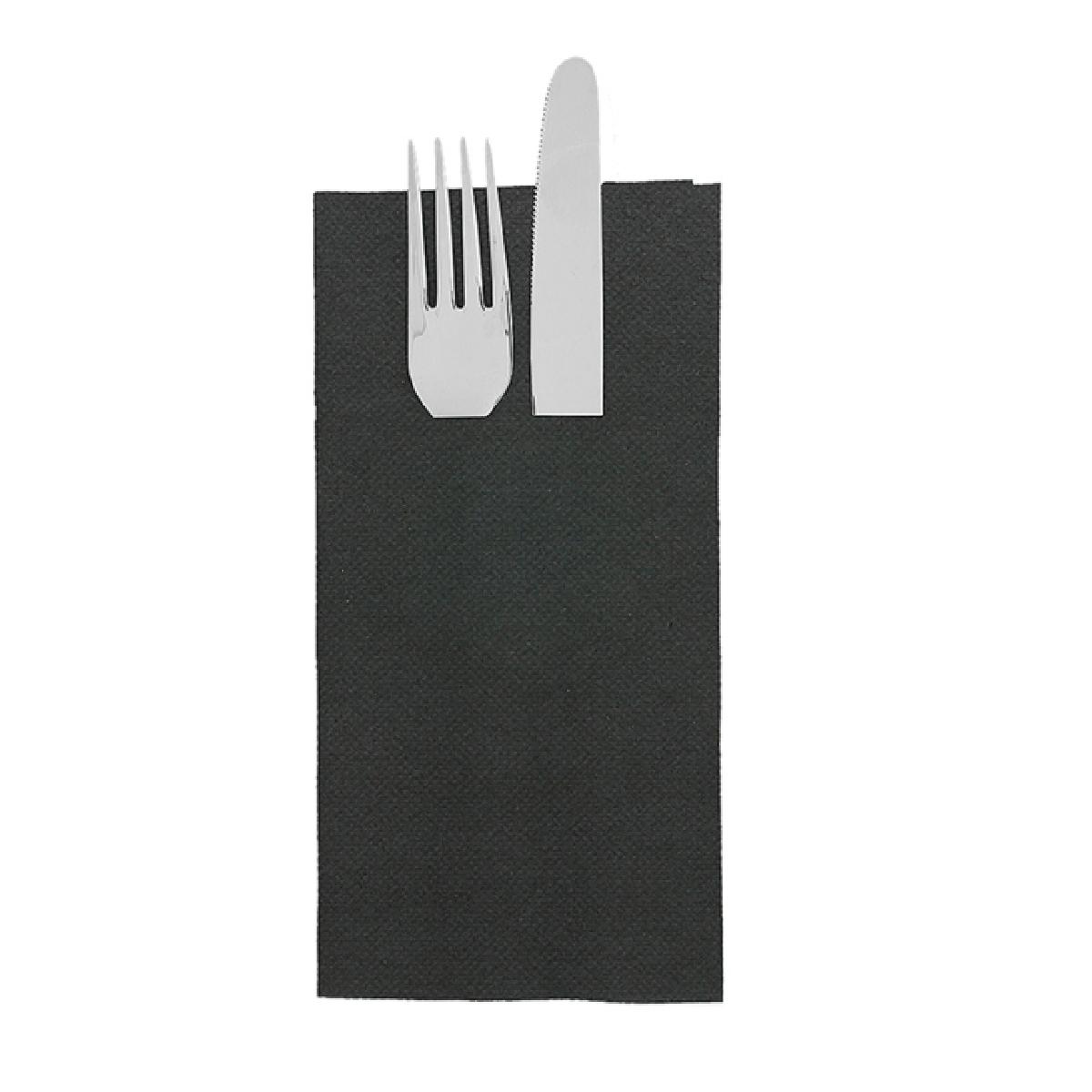 SERVILLETA NEGRA ECOLABEL DOBLADO CANGURO - 33x40 CM