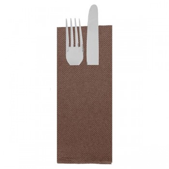 SERVILLETA ECOLABEL DOBLE PUNTO CON DOBLADO CANGURO CHOCOLATE - 33x40 CM
