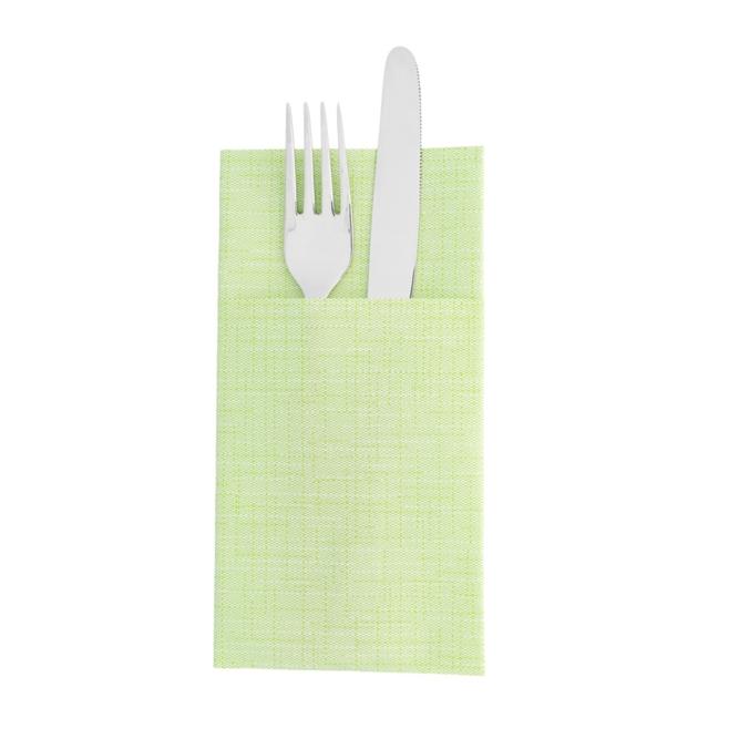 SERVILLETA KIWI CON PLEGADO CANGURO AIRLAID COTTON - 40x40 CM