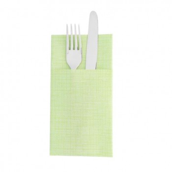 SERVILLETA KIWI CON PLEGADO CANGURO AIRLAID COTTON - 40x40 CM