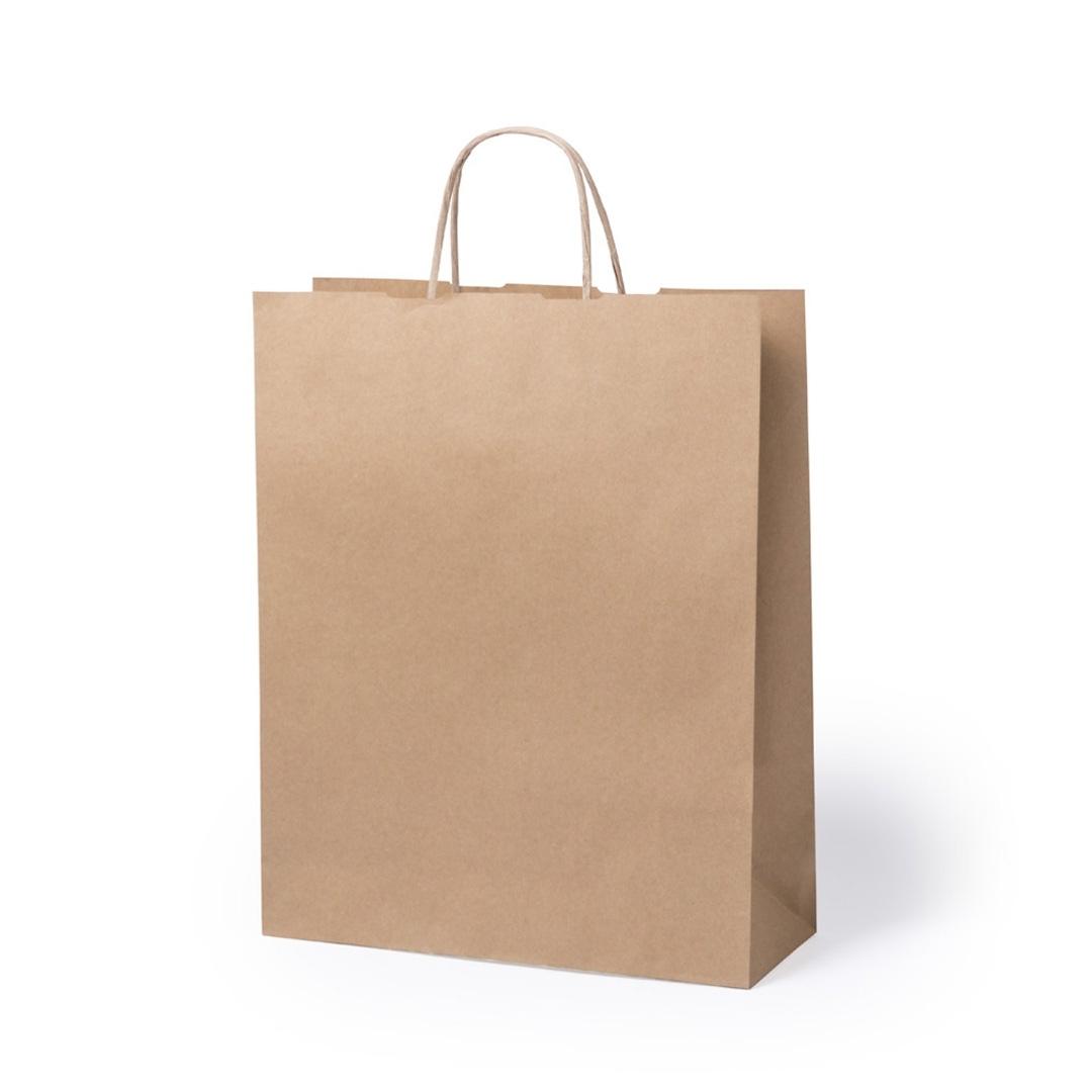 BOLSA KRAFT HAVANA CON ASA RIZADA - 32+12x40 CM (200 Unidades)