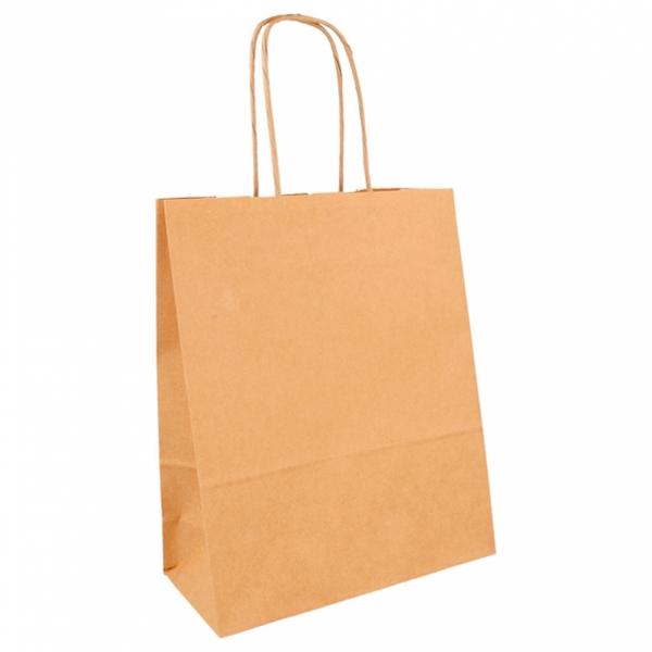 BOLSA KRAFT ASA LARGA RIZADA - 18+8x21,5 CM (250 Unidades)